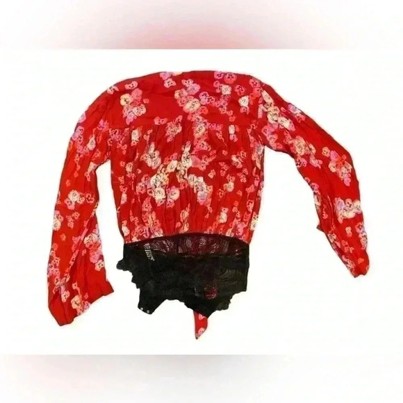 Free People Forties Feel Bell Sleeve Bodysuit Size Small - Picture 6 of 12